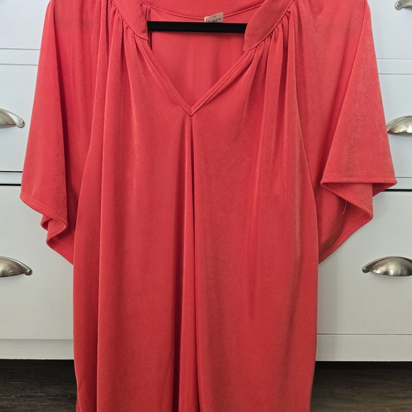 Sew In Love Vibrant Coral Blouse - Picture 1 of 3